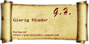 Gierig Hiador névjegykártya
